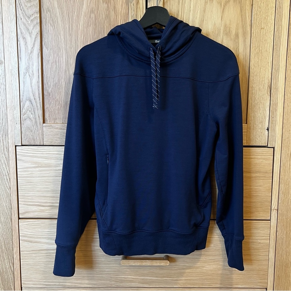 Ibex Women’s Merino Wool Hoodie Sweatshirt Navy Blue Size Small Outdoor Active